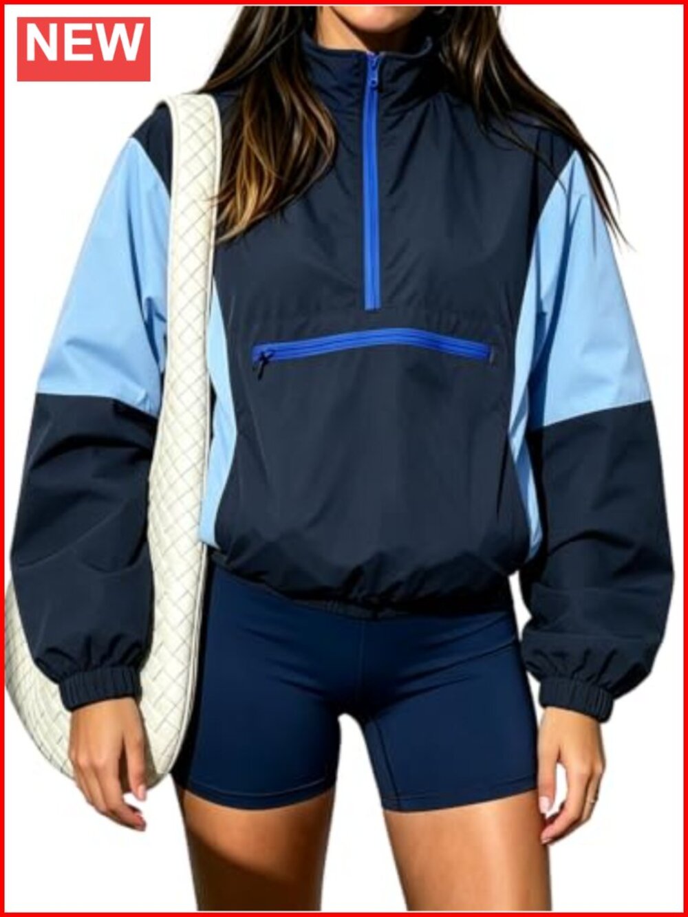 Womens Lightweight Quarter Zip Pullover Windbreaker Jacket Fall Layering
